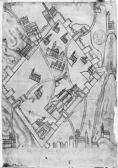 Map of the City of Jerusalem, before 1167 by Flemish School